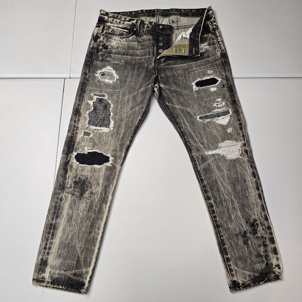 Tortoise Selvedge Jeans Womens Size 28 / Hand Measures 34x28 Made In USA Gray